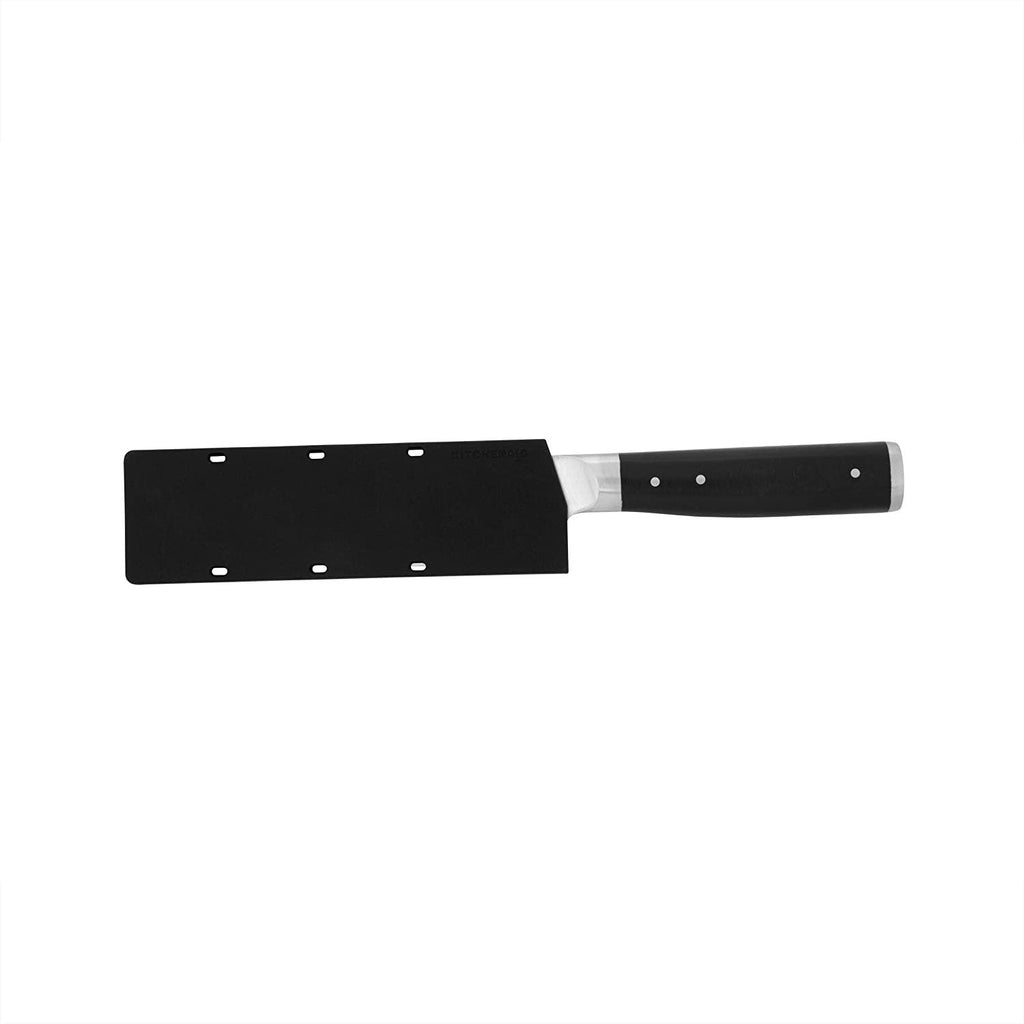 KitchenAid Gourmet Forged Triple Rivet Santoku Knife with Custom-Fit Blade Cover, 5-inch, Sharp Kitchen Knife, High-Carbon Japanese Stainless Steel Blade, Black