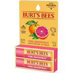 Burt's Bees Lip Balm, Moisturizing Lip Care, for All Day Hydration, 100% Natural, Pink Grapefruit with Beeswax &amp; Fruit Extracts (2 Pack)