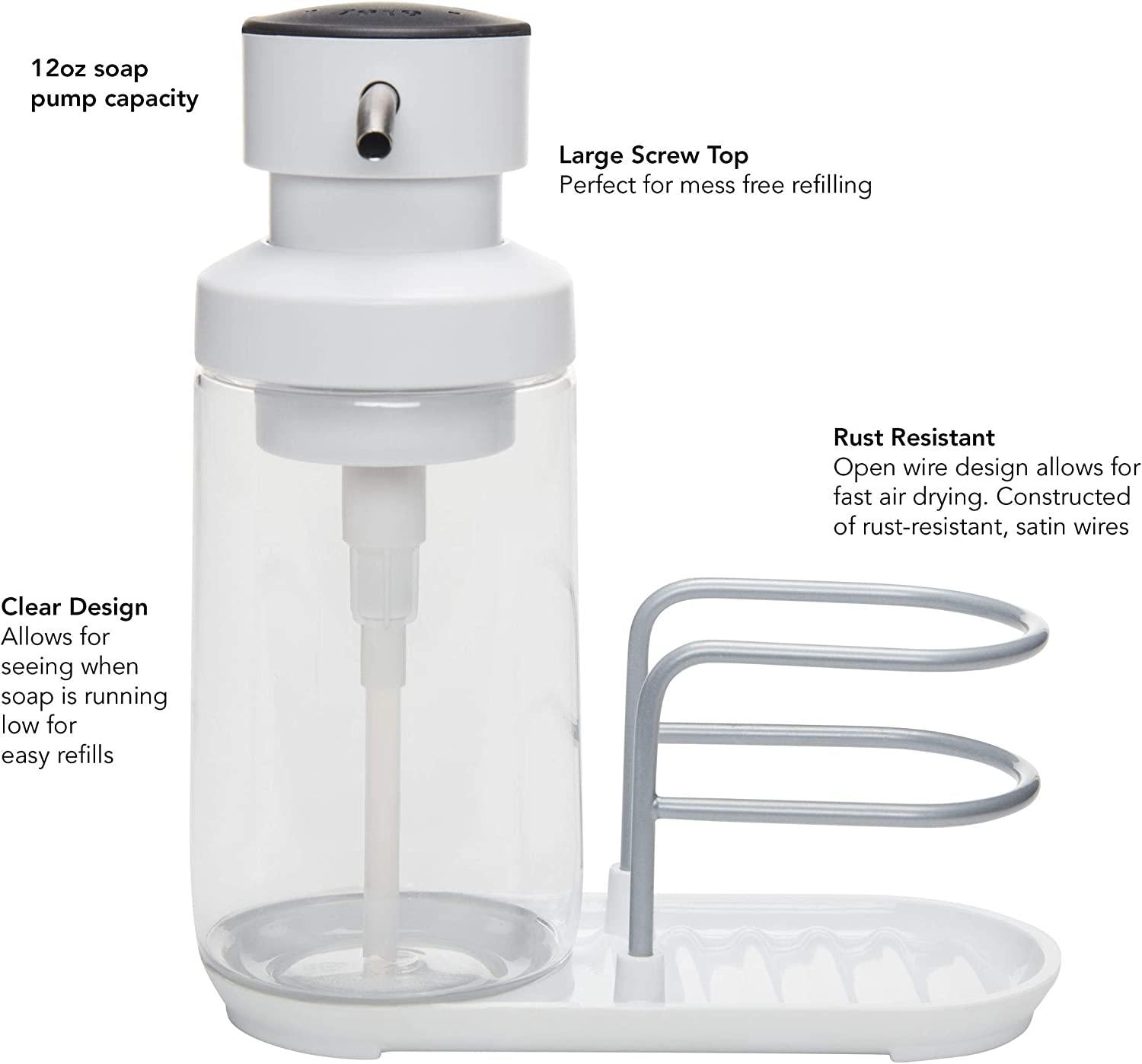 KitchenAid Soap Pump Sponge Caddy, 7-Inch, White