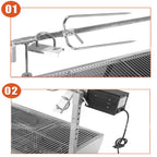 35" Hog Roast Machine BBQ Spit Chicken Pig Roaster Rotisserie Roasting Motor