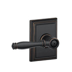Birmingham Aged Bronze Privacy Bed/Bath Door Lever with Addison Trim