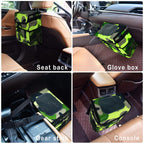 SIBOFUEGO Cute Car Trash Can with Lid - Leak Proof Car Trash Bag Hanging Waterproof Car Garbage Can with Storage Pockets Multipurpose Collapsible Car Organizer (Camo Green)