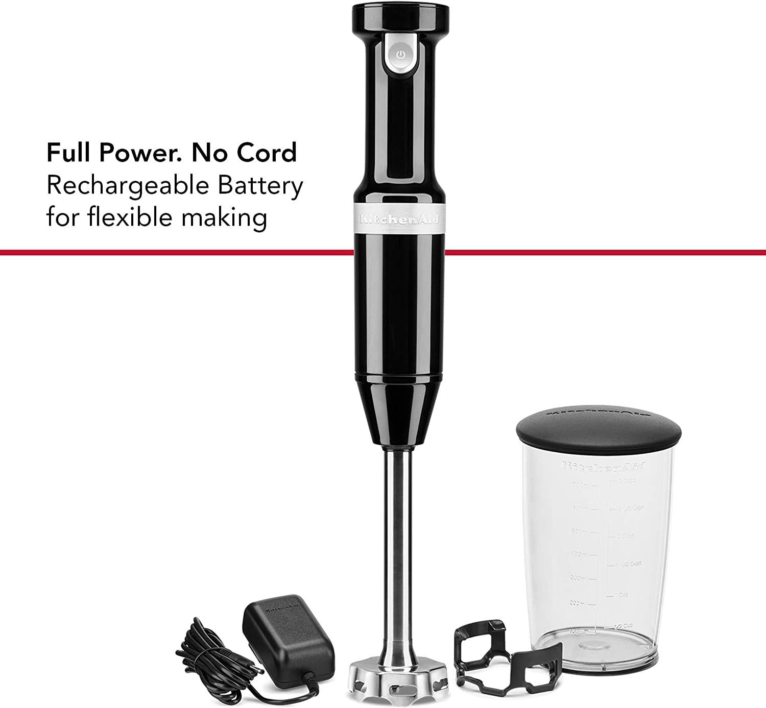 KitchenAid Cordless Variable Speed Hand Blender with Chopper and Whisk Attachment - KHBBV83