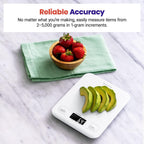 Etekcity Food Kitchen Scale, Digital Grams and Ounces for Weight Loss, Baking, Cooking, Keto and Meal Prep, LCD Display, Medium, White