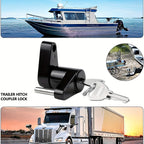 Black Trailer Hitch Coupler Lock, Dia 1/4 Inch