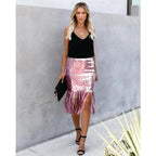 tassel sequin pencil skirt