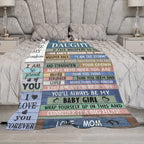 1pc To My Daughter Print Blanket, Soft Blanket For Sofa Office Bed And Travelling Daughter Birthday Gift