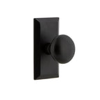Vale Plate 2-3/8 in. Backset Black Iron PassaHall/Closet Keep Door Knob