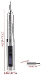 Screwdriver ES120 Electric Screwdriver Bits Set Electric Motion Control Rechargeable Screwdriver Kit with 2 Bits Hand Tools - (Color: 304  Steel)