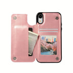 For  15/ 14/ 13/ 12/ 11 Pro Max/ Mini/ XR/ XS Max/ SE 2022/2020/ 7/ 8 Plus Wallet Case With Card Holder, PU Faux Leather Kickstand Card Slots Case, Double Magnetic Clasp And Durable Shockproof Cover