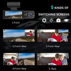 1080P Dual Camera,Dash Cam For Cars,Front And Inside,car Camera With IR Night Vision,Loop Recording,wide Angle Car DVR Camera With 3.16 Inch IPS Screen,dual Lens Car Dashboard Video Cam