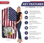 Autoamerics 1-Piece Windshield Sun Shade American Eagle Flag USA Patriotic  - Foldable Car Front Window Sunshade for Sedans SUV Truck - Blocks Max UV Rays and Keeps Your Vehicle Cool Medium