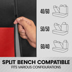 BDK PolyPro Car Seat Covers Full Set in Red on Black – Front and Rear Split Bench Seat Covers, Easy to Install, Accessories for Auto Trucks Van SUV