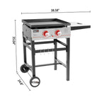 23-Inch 2-Burner Outdoor Flat Top Propane Gas Grill Griddle GB2000