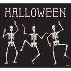 7' x 8' Black and White SkelDancing Halloween Split Car GaraDoor Banner