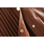 pleated faux leather skirt