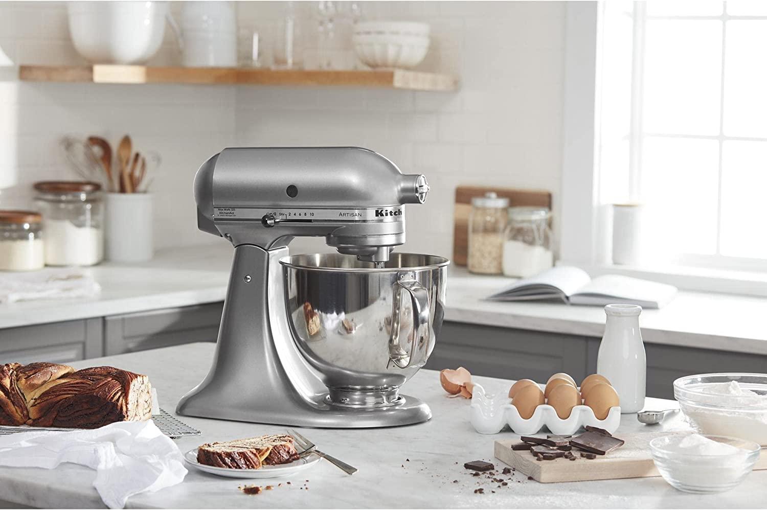 KitchenAid KSM150PSCU Artisan Series 5-Qt. Stand Mixer with Pouring Shield - Contour Silver