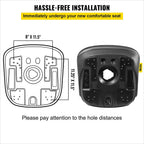 Universal Tractor Seat Replacement 2 Pcs Compact High Back Mower Seat, Black Vinyl Forklift Seat, Central Drain Hole Skid Steer Seat with Mounting Bolt Patterns of 8" x 11.5" & 11.25" x 11.5"