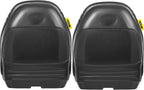 Universal Tractor Seat Replacement 2 Pcs Compact High Back Mower Seat, Black Vinyl Forklift Seat, Central Drain Hole Skid Steer Seat with Mounting Bolt Patterns of 8" x 11.5" & 11.25" x 11.5"