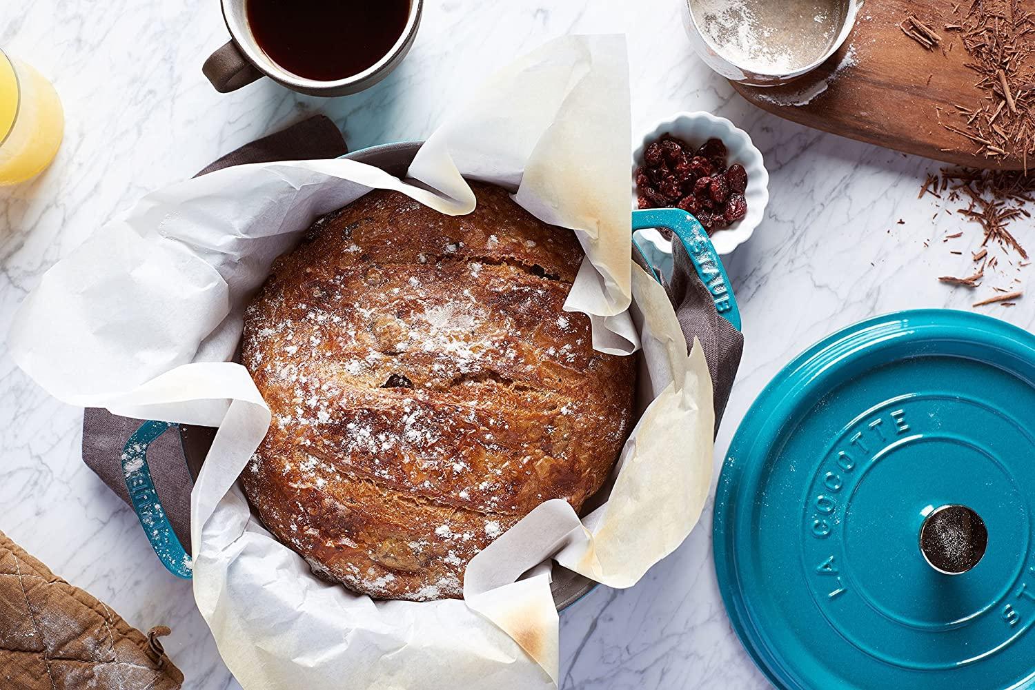 Staub Cast Iron 4-qt Round Cocotte - Turquoise, Made in France