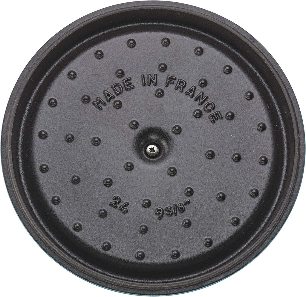 Staub Cast Iron 4-qt Round Cocotte - Turquoise, Made in France