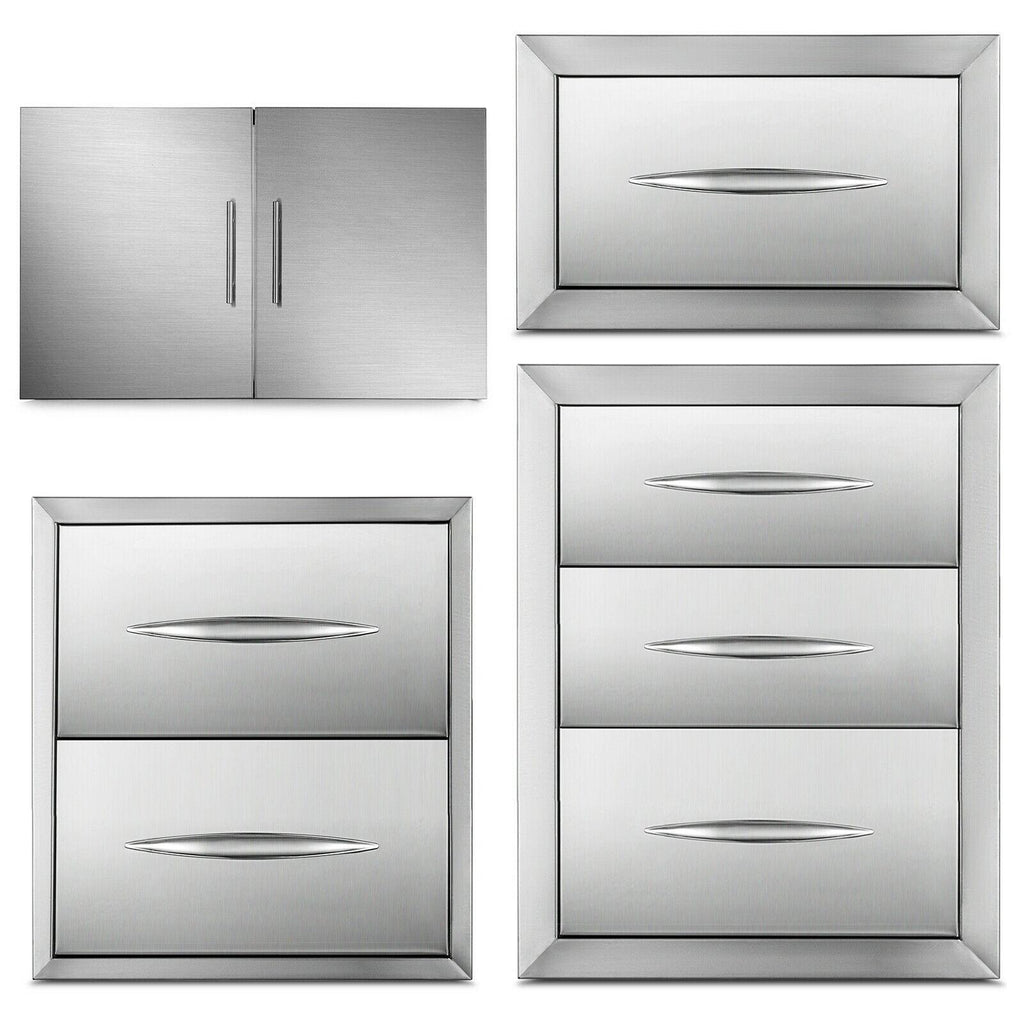 Outdoor Kitchen Drawer Door Access BBQ Drawer For Grill Flush Enclosed Drawer