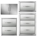 Outdoor Kitchen Drawer Door Access BBQ Drawer For Grill Flush Enclosed Drawer