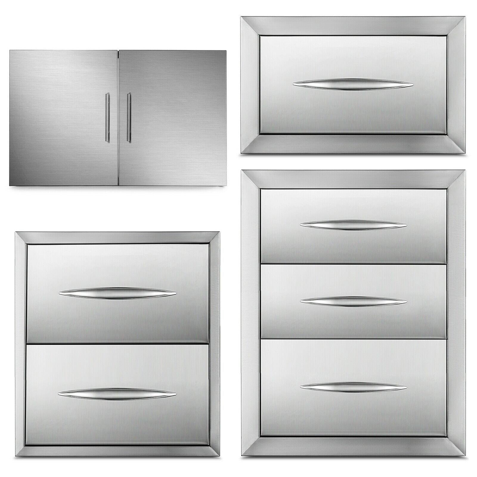 Outdoor Kitchen Drawer Door Access BBQ Drawer For Grill Flush Enclosed Drawer