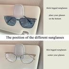 KIWEN Sunglasses Holders for Car Sun Visor, Magnetic Leather Glasses Eyeglass Hanger Clip for Car, Ticket Business Card Clip Eyeglasses Mount Car Visor Accessories (Grey)