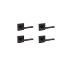 Halifax Square Matte Black Privacy Bed/Bath Door Lever (4-Pack)