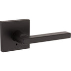 Halifax Square Matte Black Privacy Bed/Bath Door Lever (4-Pack)