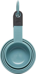KitchenAid KE058OHAQA Classic Measuring Cups, Set of 4, Aqua Sky/Black