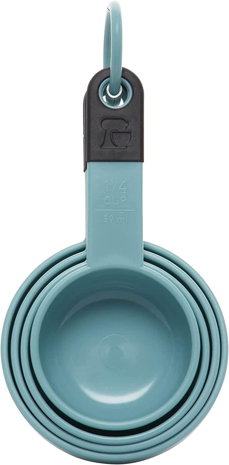 KitchenAid KE058OHAQA Classic Measuring Cups, Set of 4, Aqua Sky/Black