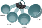 KitchenAid KE058OHAQA Classic Measuring Cups, Set of 4, Aqua Sky/Black