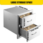 Steel Outdoor Kitchen Drawers Outdoor 14 x 21 x 21 in for BBQ