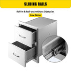 Steel Outdoor Kitchen Drawers Outdoor 14 x 21 x 21 in for BBQ