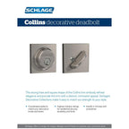 Collins Matte Black Single Cylinder Deadbolt