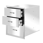 23"x18" BBQ  Steel Triple Drawers Silver Outdoor Kitchen Superior