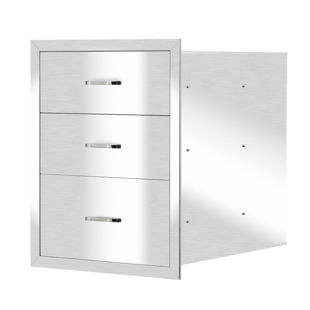 23"x18" BBQ  Steel Triple Drawers Silver Outdoor Kitchen Superior