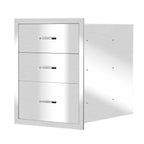 23"x18" BBQ  Steel Triple Drawers Silver Outdoor Kitchen Superior