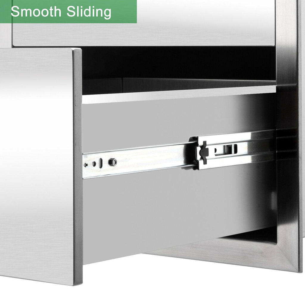 23"x18" BBQ  Steel Triple Drawers Silver Outdoor Kitchen Superior