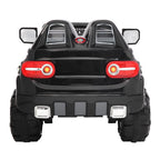 12V Power Wheels, 3 Speeds Ride On Car Truck for Child 3-7, Double Drive Electric Cars with Remote Control, LED Lights, Kids Vehicle for Christmas Gifts to Ride on Pavement Grass Mud, Black, Q8002