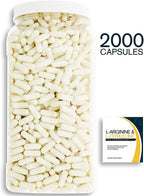 Bulk Buy NOX Blend - 2000 Capsules of L-Arginine & L-Citrulline in a Clear Square Grip Jar
