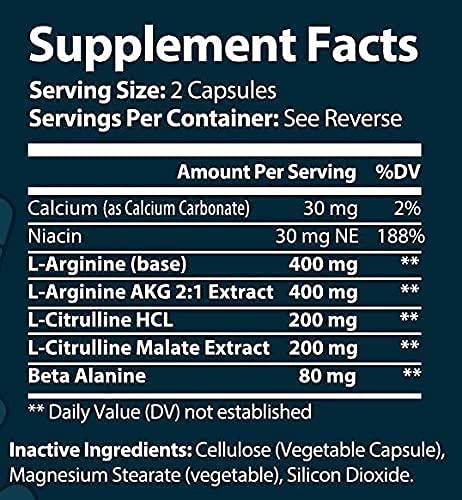 Bulk Buy NOX Blend - 2000 Capsules of L-Arginine & L-Citrulline in a Clear Square Grip Jar