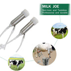 7L Cow MilMachine,Electric Automatic Pulsation Vacuum Portable Pulse Breast Pump with 2 Teat Cups  Steel Bucket for Cows