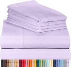 LuxClub 6 PC Full Size Sheet Set Bamboo Sheets Deep Pockets 18" Eco Friendly Wrinkle Free Cooling Sheets Machine Washable Hotel Bedding Silky Soft - Periwinkle Full