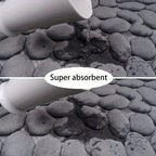 1pc Soft And Comfortable Memory Foam Bath Rug With Cobblestone Embossment - Rapid Water Absorbent And Washable - Non-Slip Bathroom Accessories