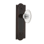 Meadows Plate 2-3/8 in. Backset Timeless Bronze Privacy Bed/Bath Oval Fluted Crystal Glass Door Knob