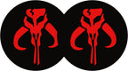 Car Coasters for Mandalorian Warriors Skull 2PCS 2.75" Car Cup Holder Coasters for Star Wars Red Mandalorian Logo Car Cup Holder Insert Coasters by FLYEEGO