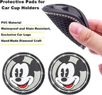 2PCS Car Cup Holders Coasters Mickey Mouse,Black Silicone Anti-Slip Car Coasters Car Interior Accessories -Universal Size, Black